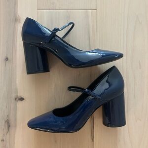 ZARA Navy Blue Women's Mary Jane heels